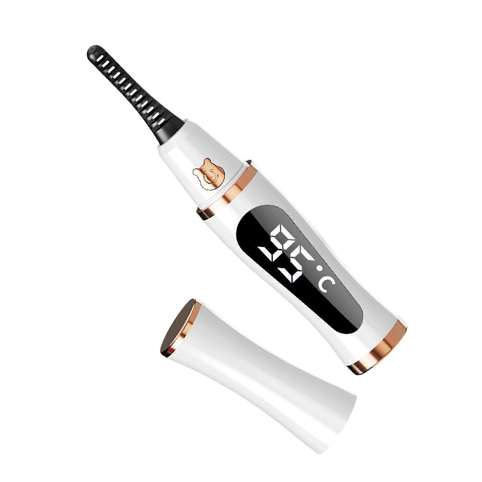 Automatic Heated Eyelashes Curler With Accuracy Heating Component Twist Complimentary Application Thin ABS Body  White