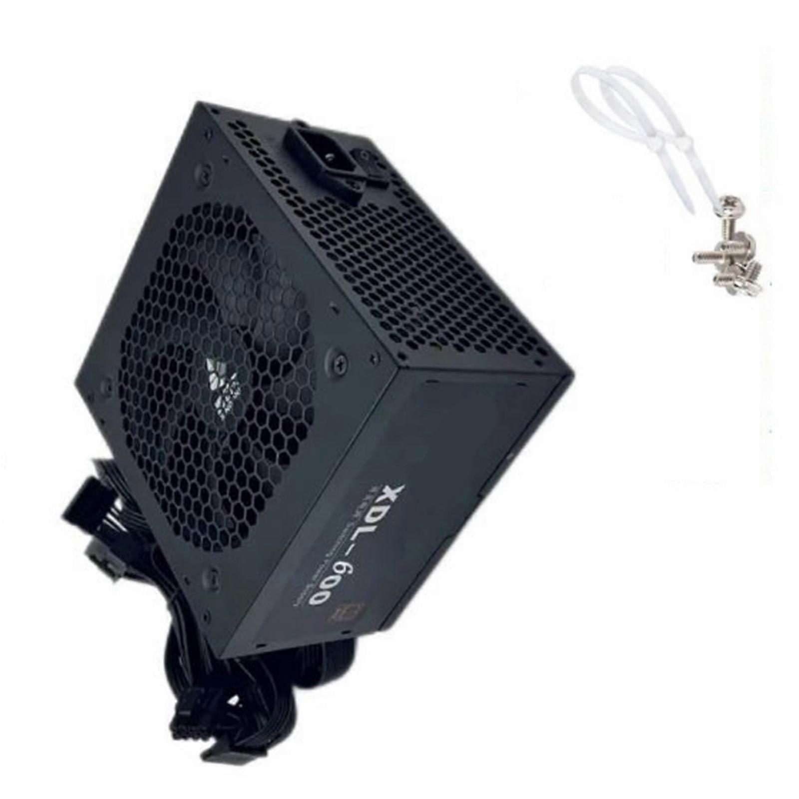 PC Desktop Computer 600W Power Supply Quiet Fan 24Pin Gaming PC Power Supply Computer Mining Accessories for PC Graphics Multicolor