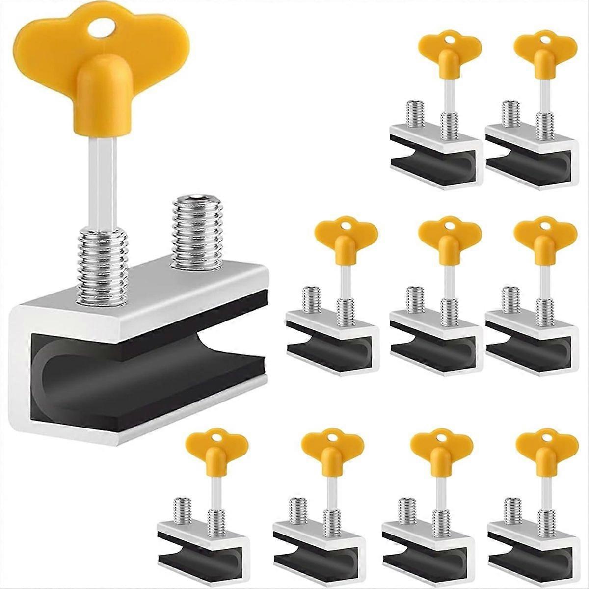 10 Sets Adjustable Sliding Window Locks with Keys - for Vertical & Horizontal /Doors, Home Office Pa
