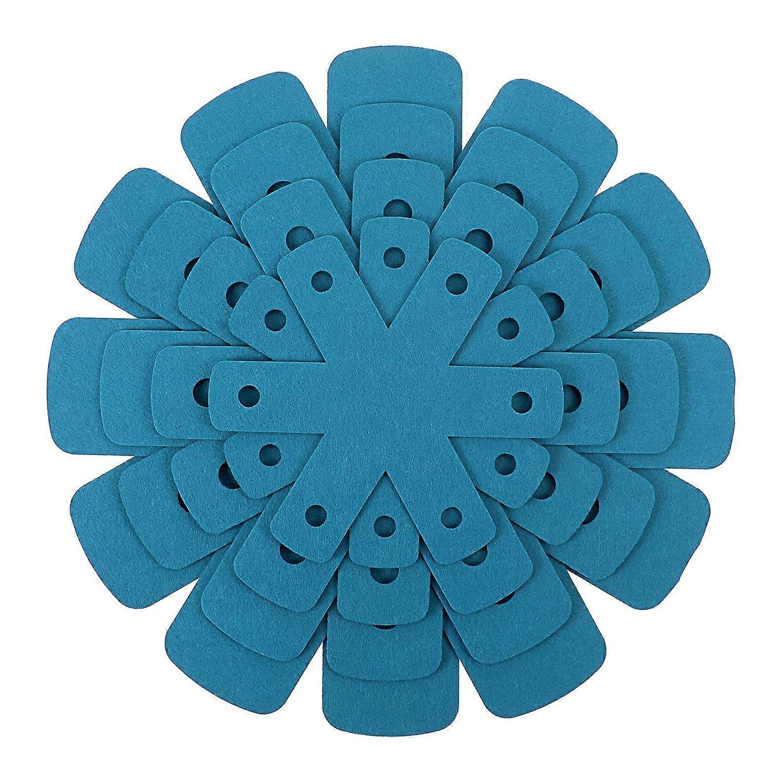 8PCS Felt Pan Protectors Set, FlowerShaped Pot and Pan Dividers, Scratch Cookware Storage, Blue