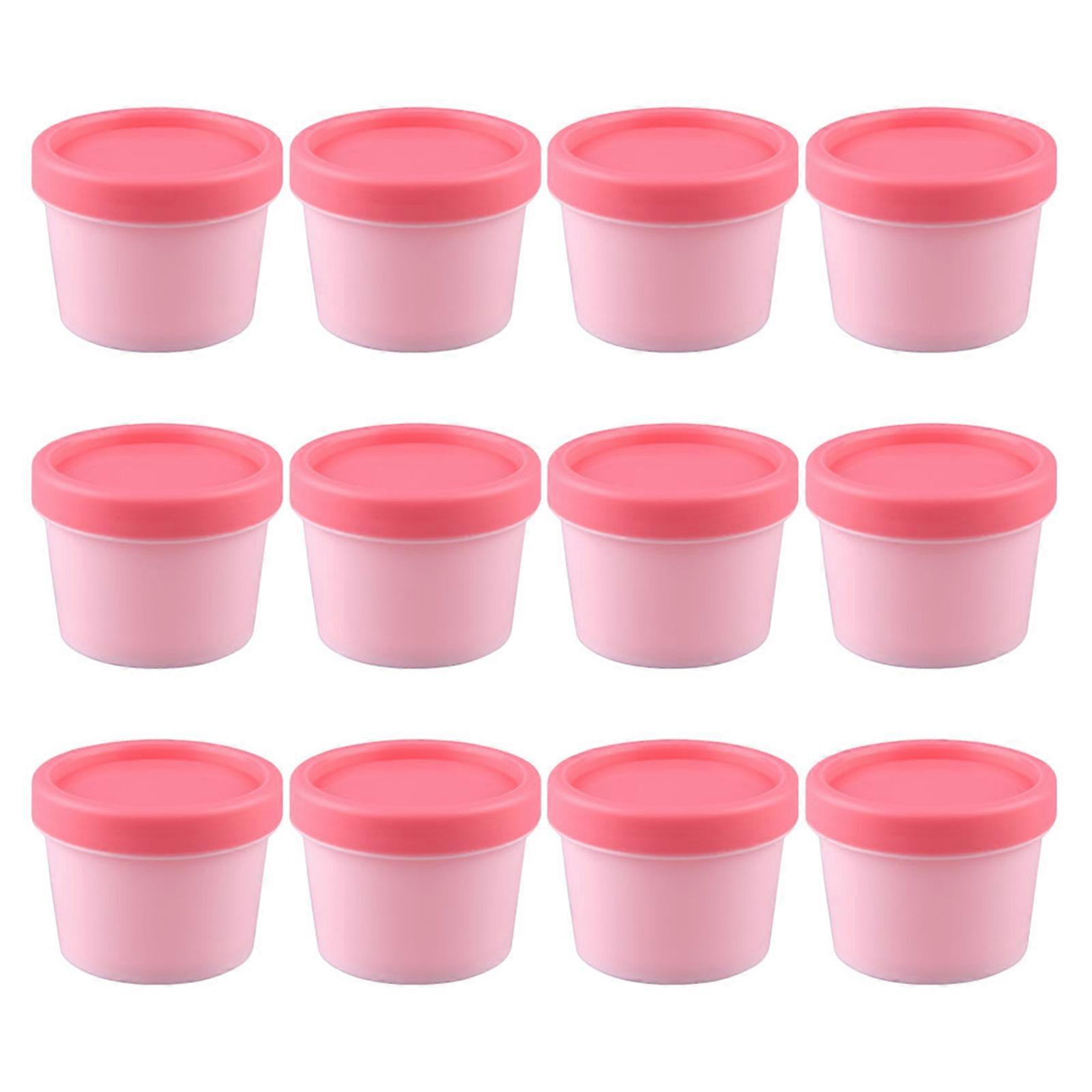 12Pcs Empty Ice Cream Jars Facial Mask Containers Refillable Cream Jars with Lids