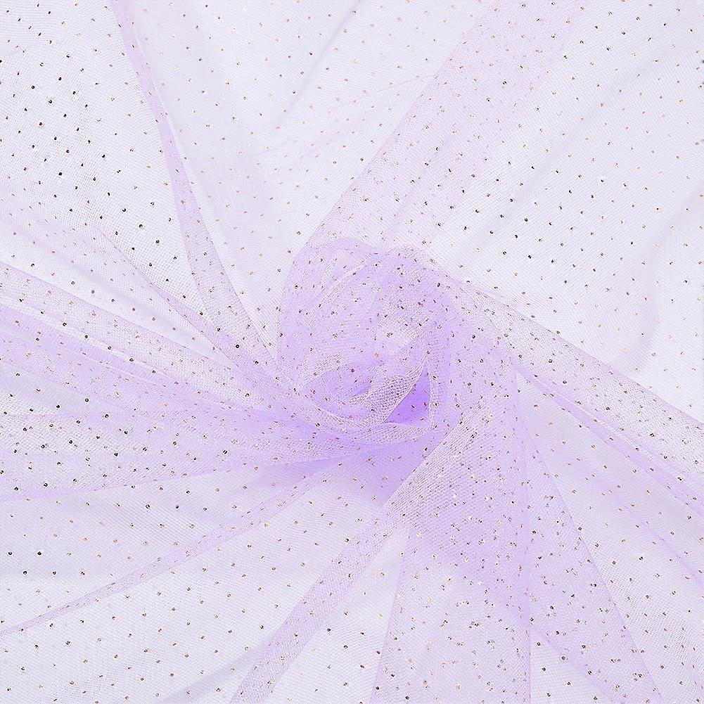 3.28 Yards Tulle Glitter Fabric 1.6m Length Netting Fabrics Sequin Sparkling Fabric Violet Tulle Bolt for DIY Tutu Dress Table Runner Skirt Craft Shee