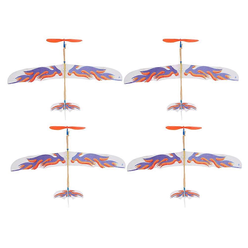 Rubberband Powered Airplane 4Pcs Flying Glider Plane Kits for Playing