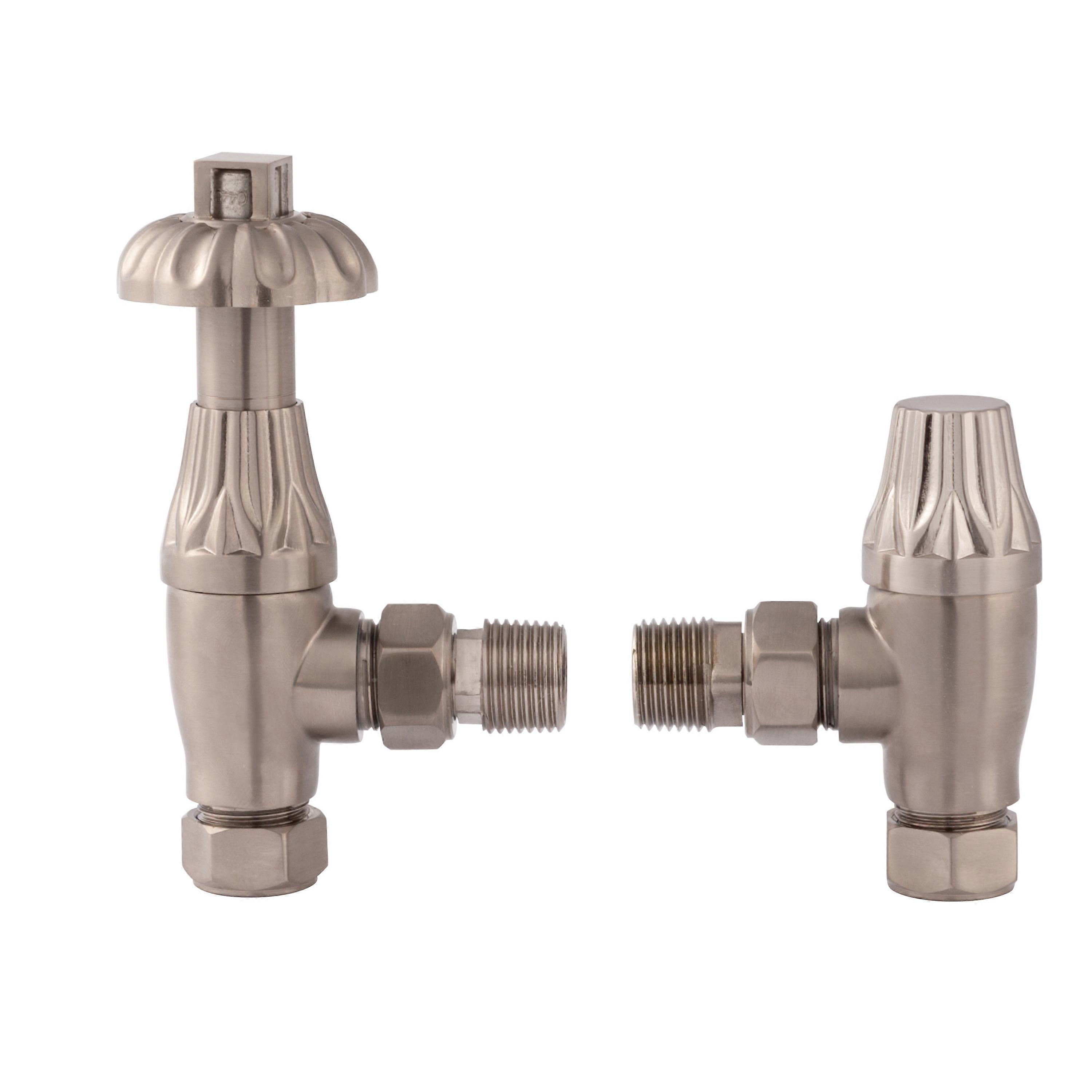 Heating Accessories Thermostatic Radiator Valve Pack, Satin Nickel