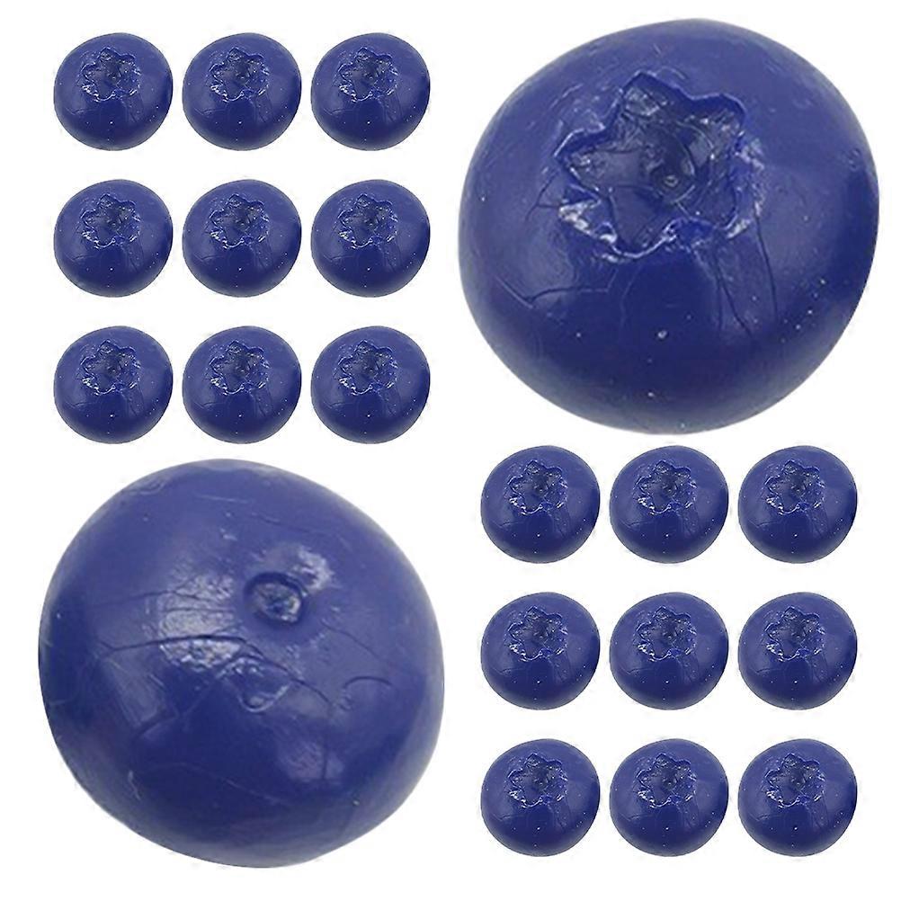 Artificial Blueberries Model for Decor Use 20Pcs Lifelike Blueberries with PVC Material