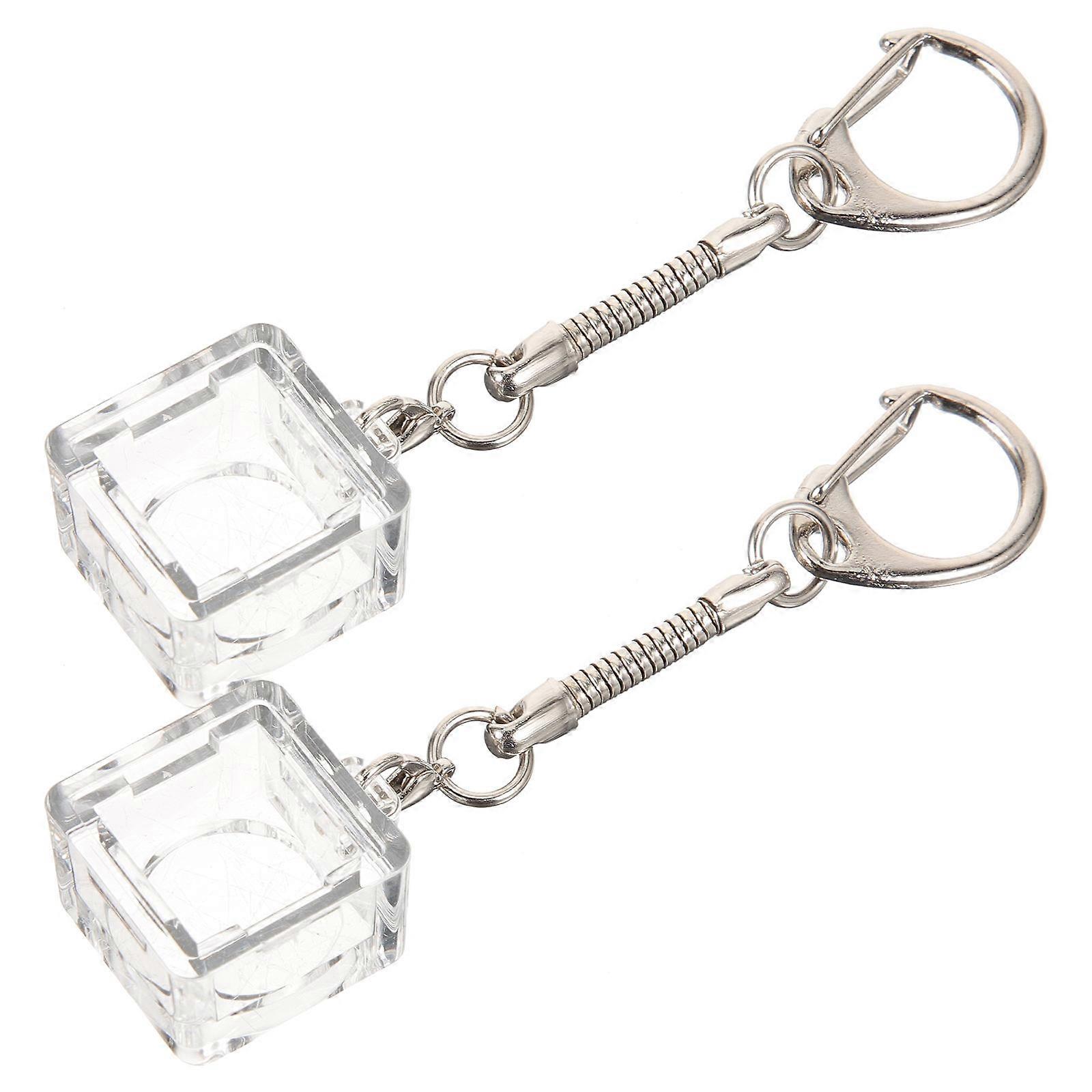 Plastic Metal Keyboard Key Chain Pendant for DIY Use 3Sets Transparent