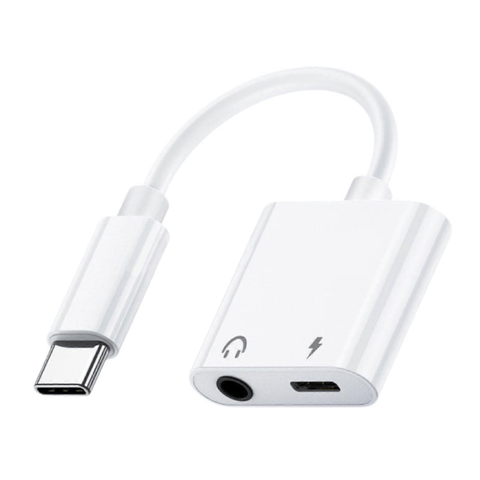 USB C to 3.5mm Headphone and Charger Adapter, 2In1 TypeC to Aux Audio Jack, Compatible With iPhone 15/16 Galaxy S24/S23
