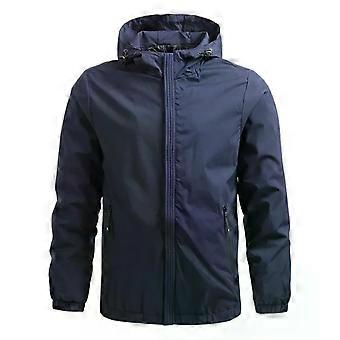 Men's Spring Autumn Hooded Jackets Outdoor Hiking Hunting Fishing Waterproof Hooded Casual Jacket Men Solid Slim Outwear Coats