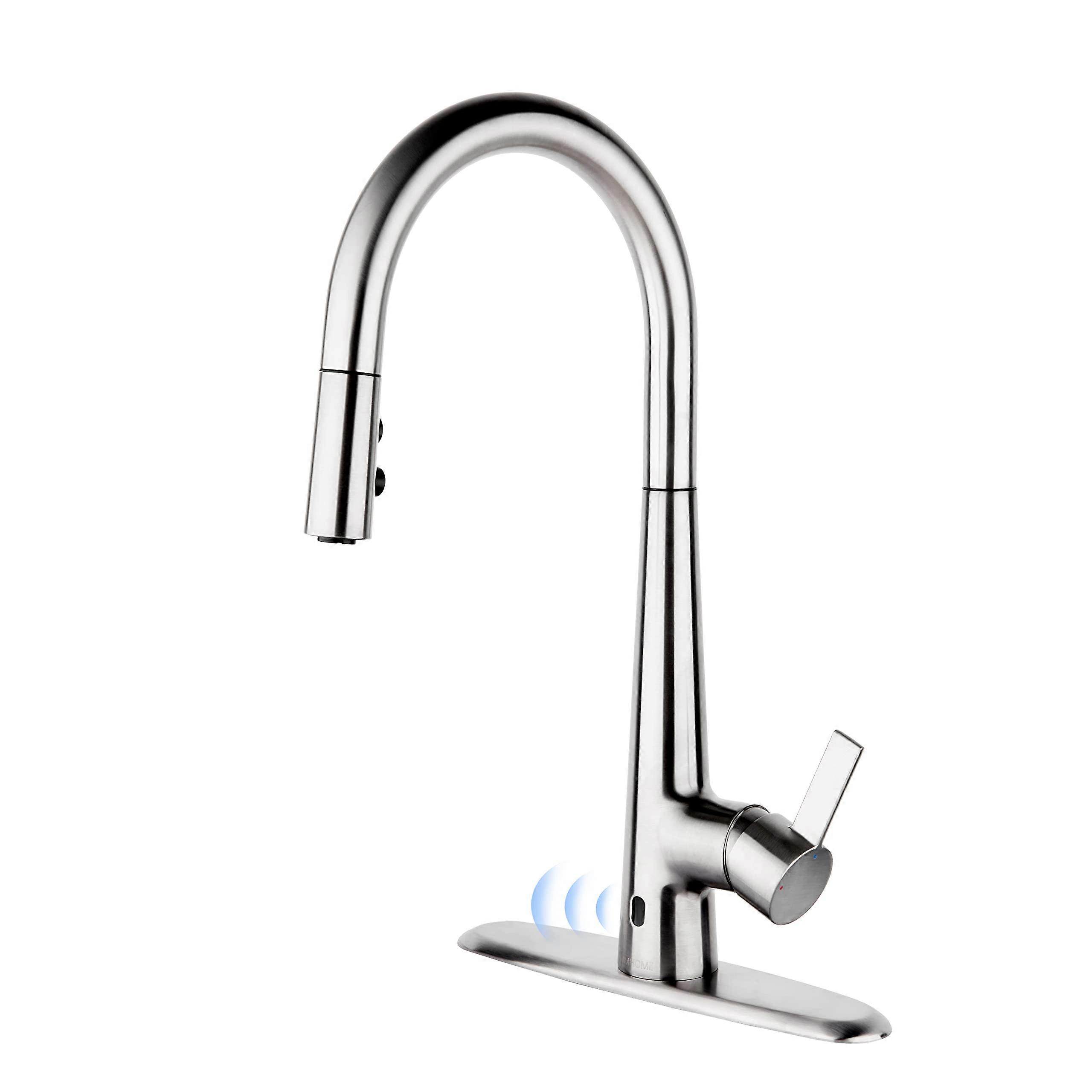 Touchless Kitchen Faucet with Pull Down Sprayer, Motion Sensor, 360° Swivel, Brass Finish