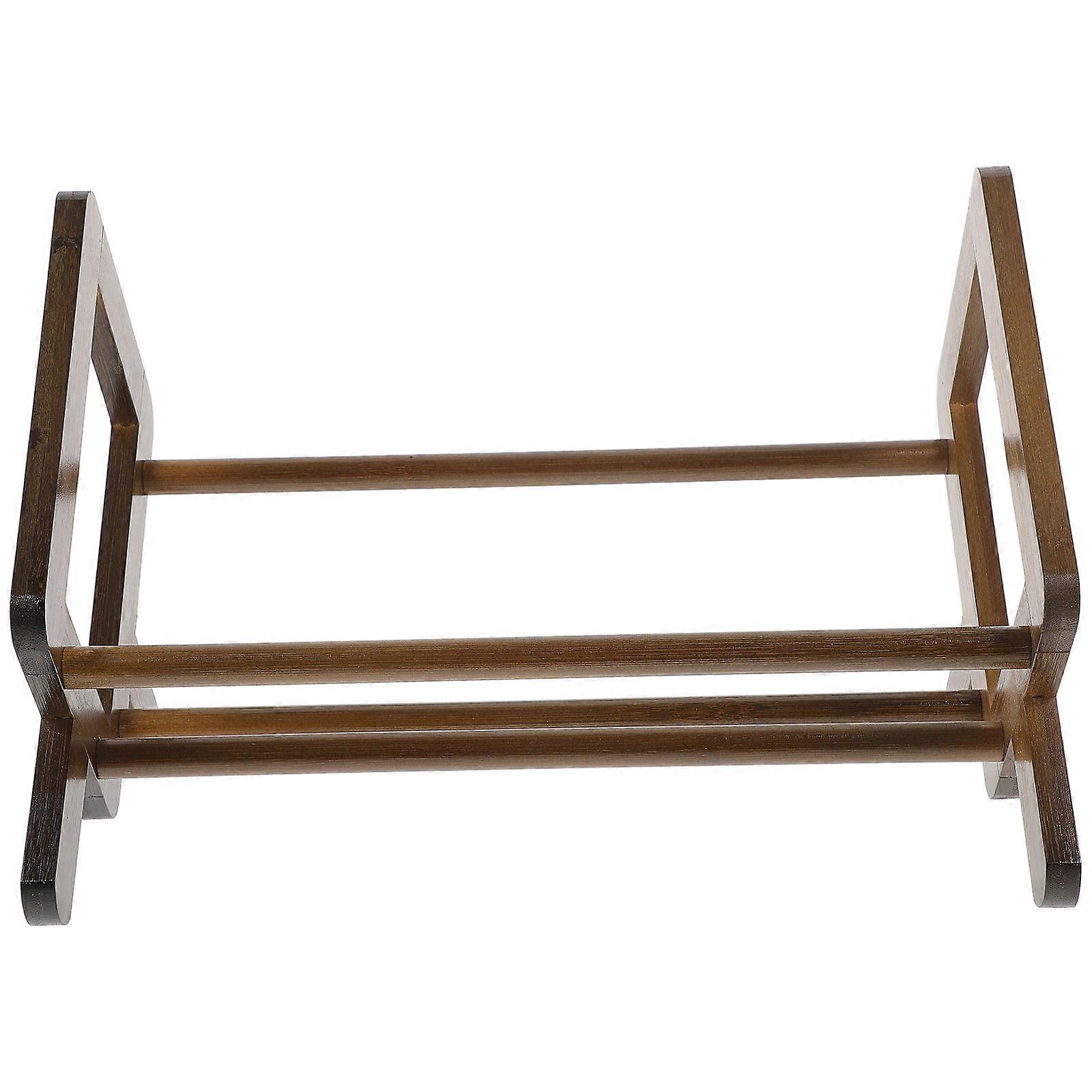 Desktop Bamboo Bookshelf for Storage with Organizer 2Pcs Set