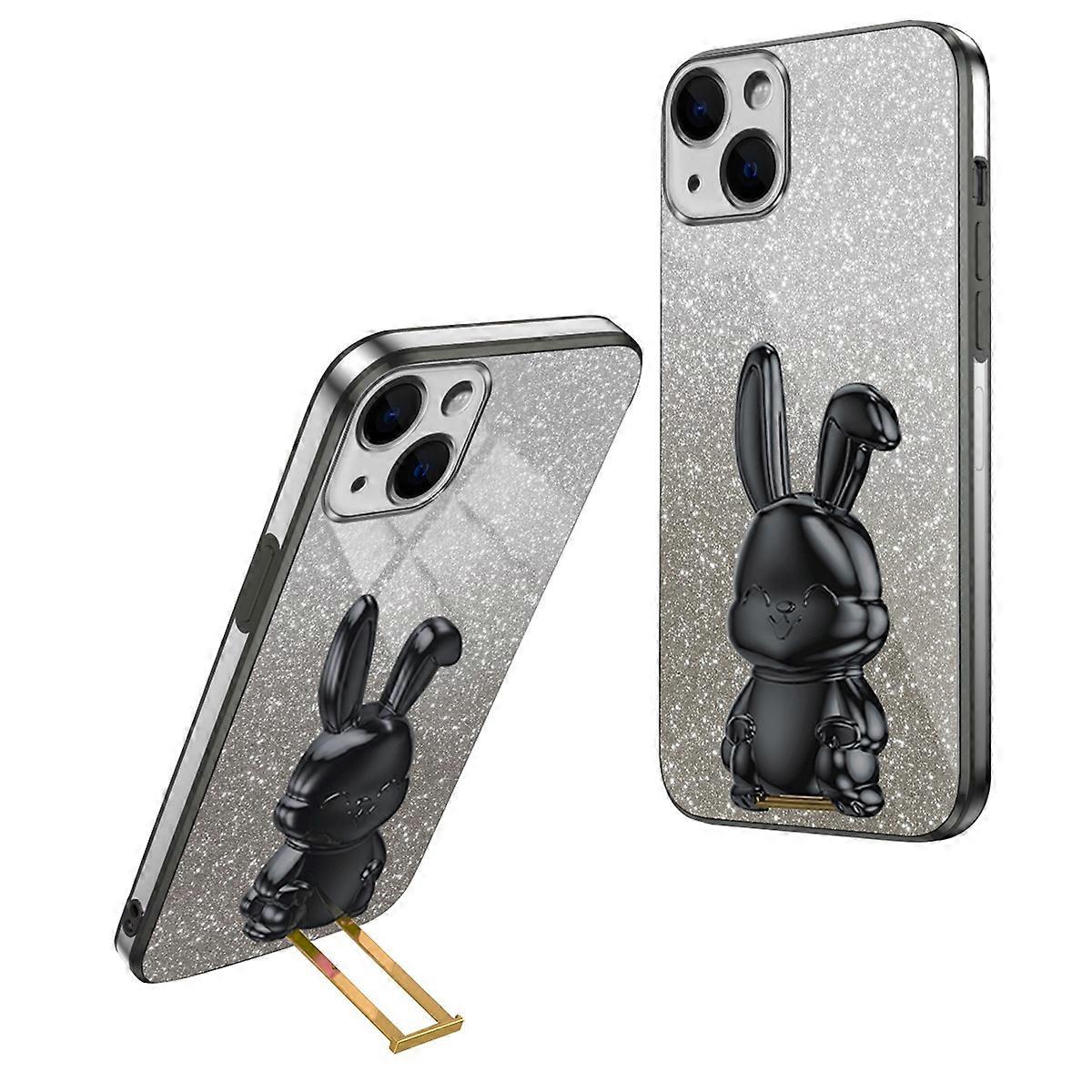 For iPhone 13 mini Kickstand Case Cute Rabbit Protective Phone Shell
