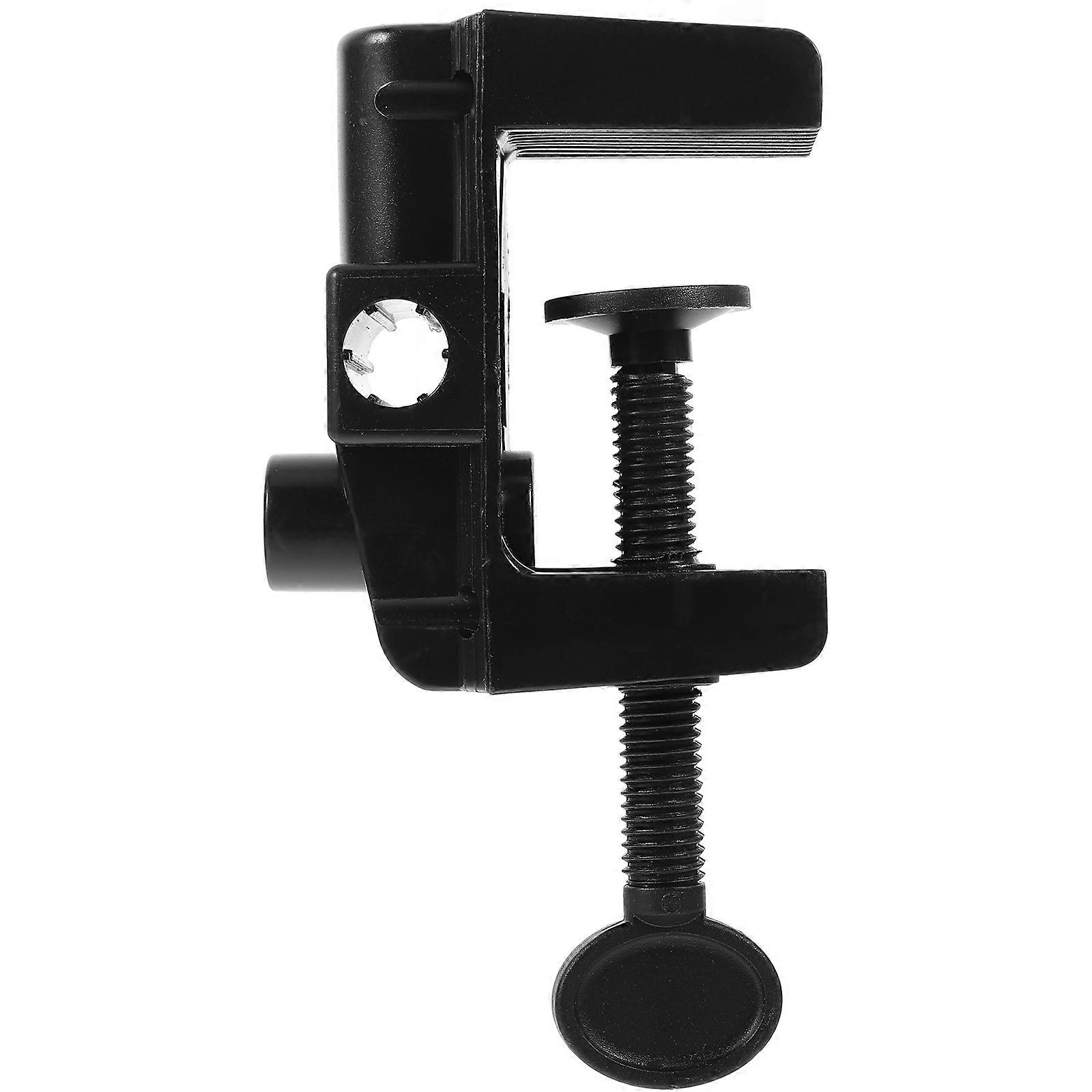 Black Microphone Clamp Adjustable Desktop C Clamp for Secure Mounting