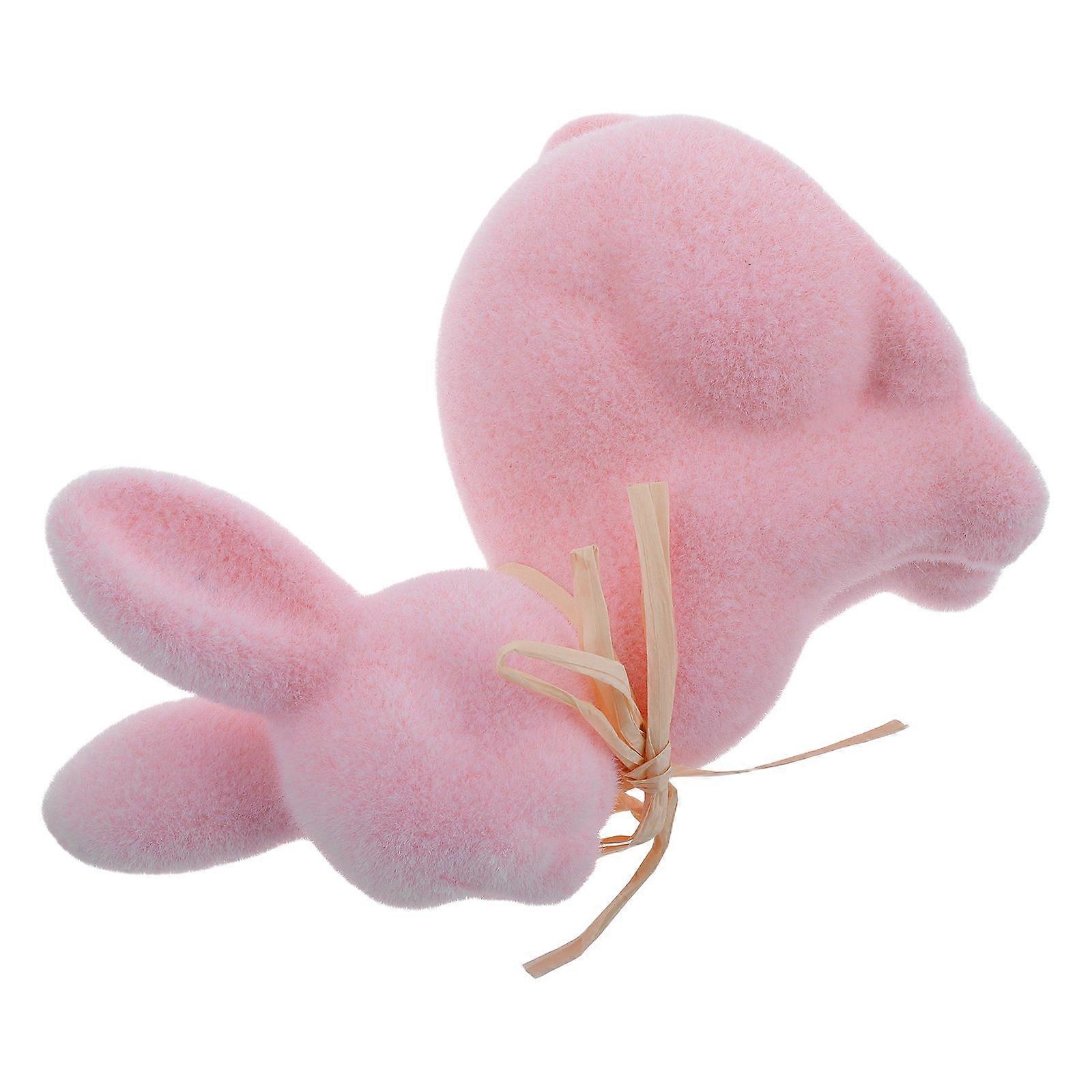 Pink Easter Rabbit Figurine Decor for Garden with Foam Material