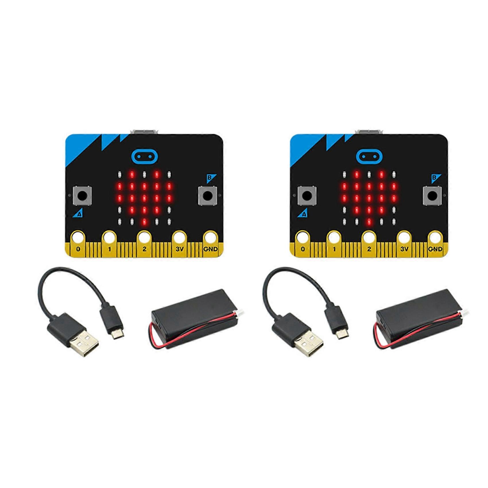 2X Micro:Bit V1.5 Development Board Micro:Bit Smart Car Kit/Qtruck/Python Education BBC Microbit Programmable Robot