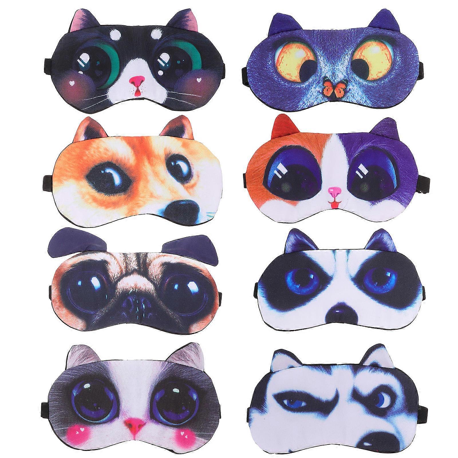 Pet Expression Eye Mask Funny Cat Dog Blindfold for Sleep 8Pcs