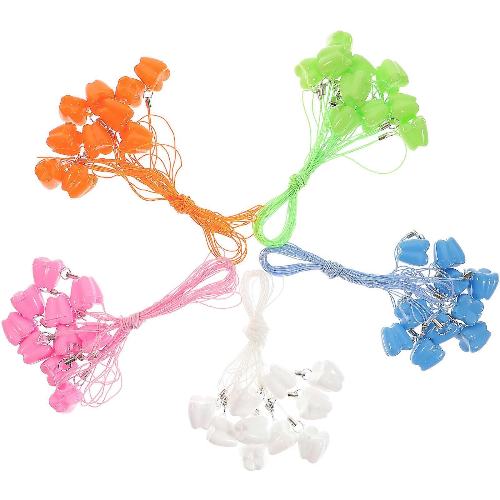 Baby Tooth Container for Tooth Keepsake Storage 50Pcs Plastic Assorted Color