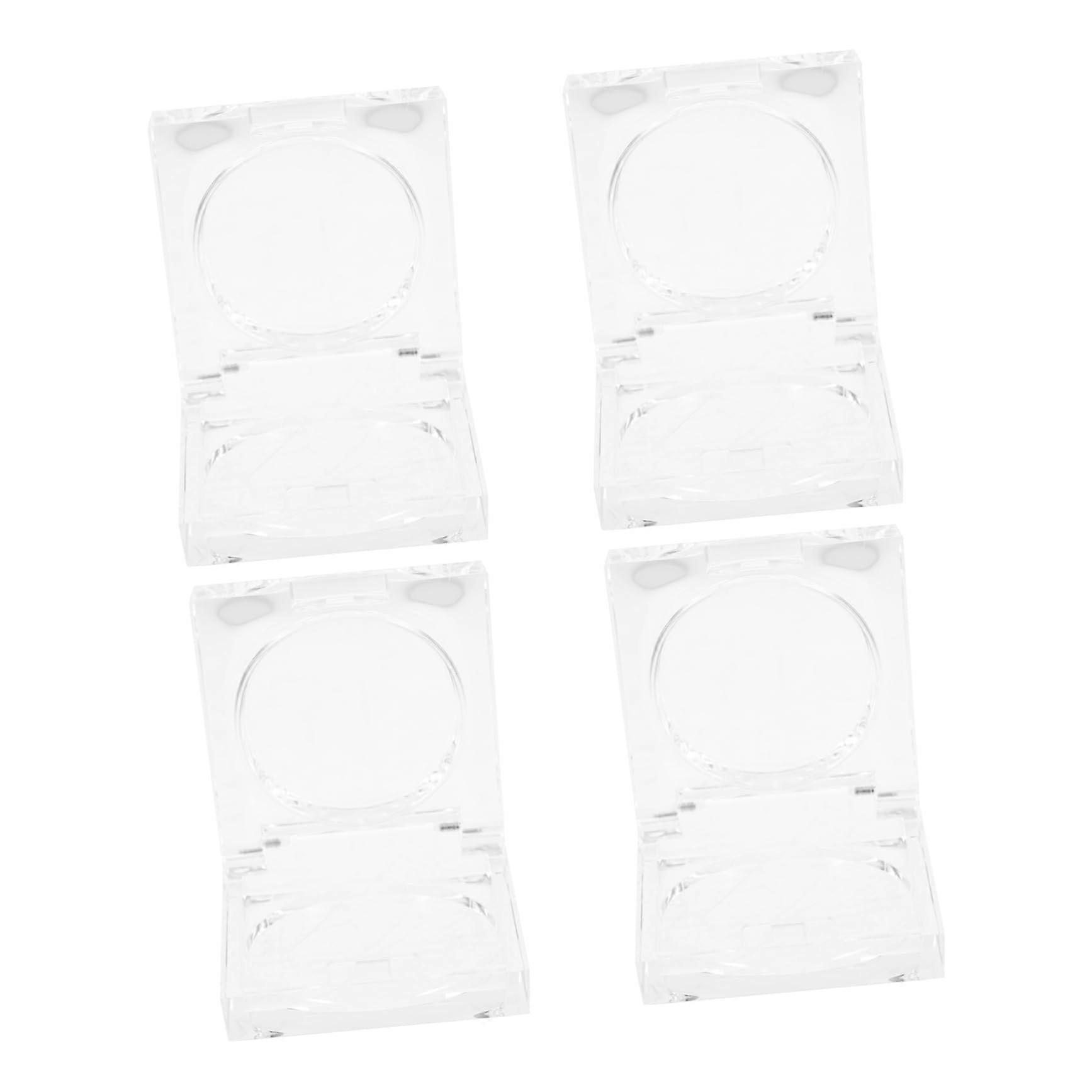 4pcs Empty Makeup Organizer Box for Blush and Highlighter, Square Travel Storage Case