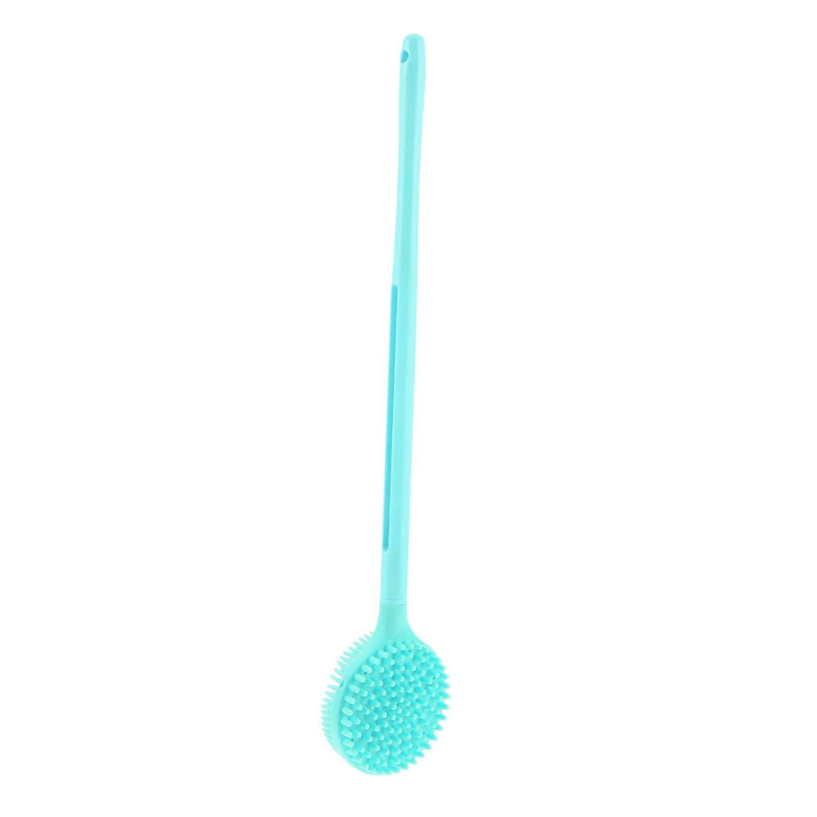 Silicone Bath Brush with Long Handle Back Scrubber, Dual Sided Soft Bristles for Deep Cleansing