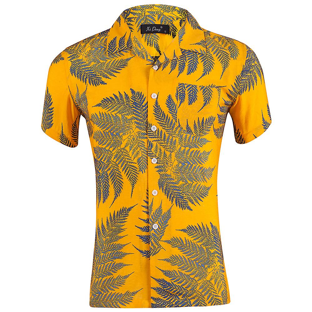 Men's Shirt Short Sleeve Summer Floral Button Up T-shirt Casual Fit Bohemian