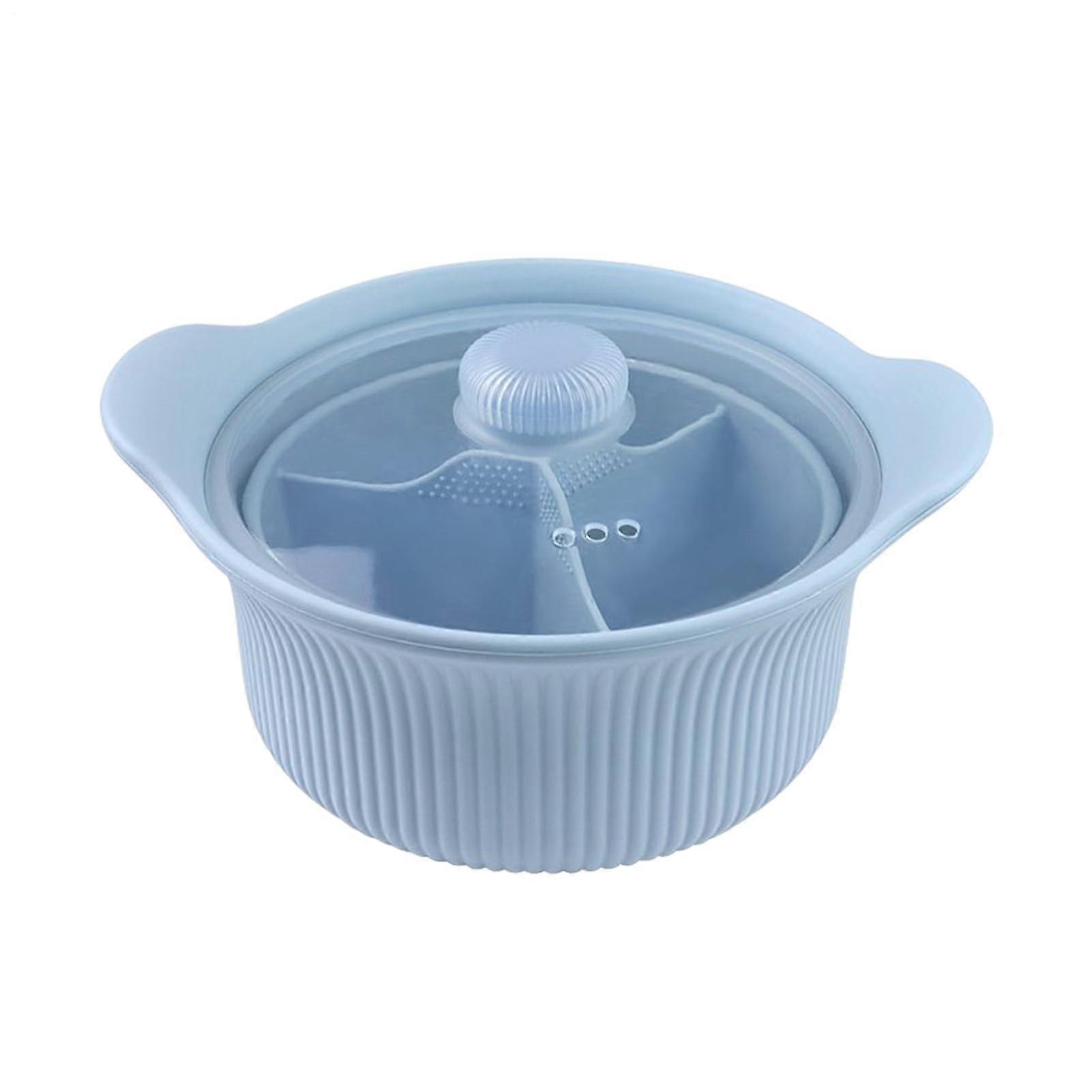 Microwave Vegetable Steamer Silicone Pot 3Piece Stackable Set for Healthy Cooking and Oven Use