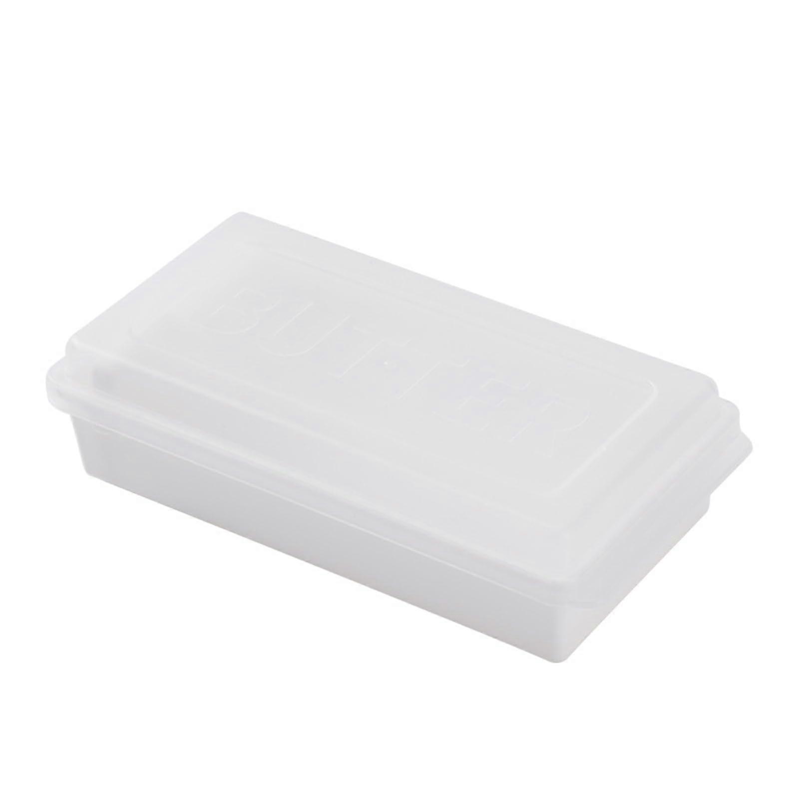 Large Butter Dish with Lid for Easy Cutting, Rectangular Butter Container for Cheese Storage