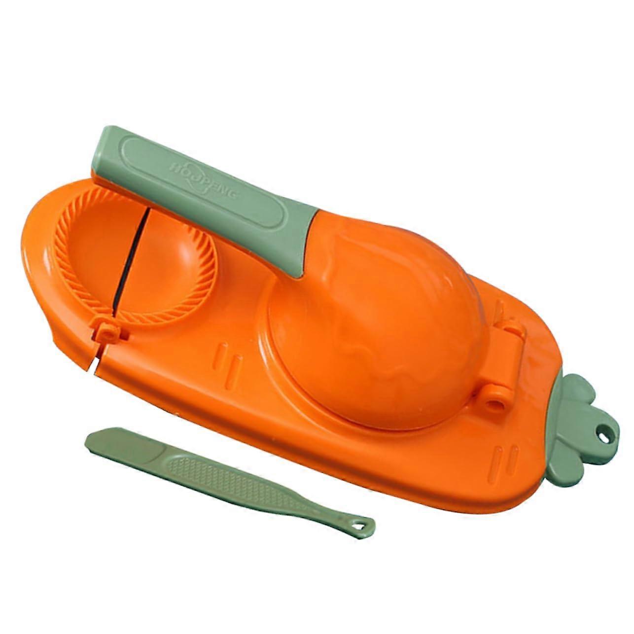 Dumpling Maker with Long Handle for Easy Dough Pressing, Empanada and Pie Dough Press Tool