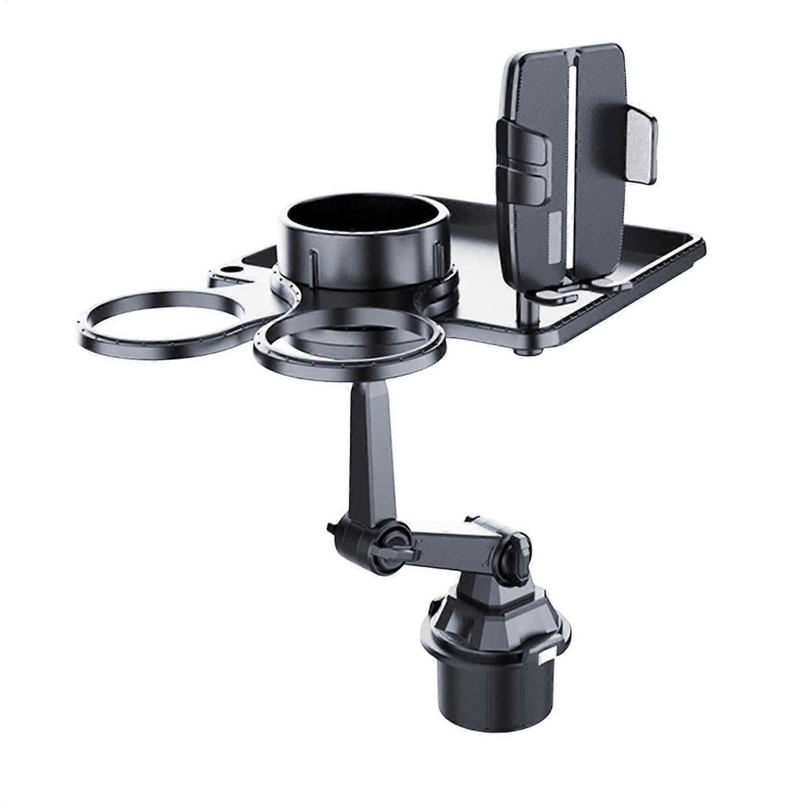 Car Cup Holder Expander with Adjustable Tray for Snacks and Drinks, Quick Disassembly