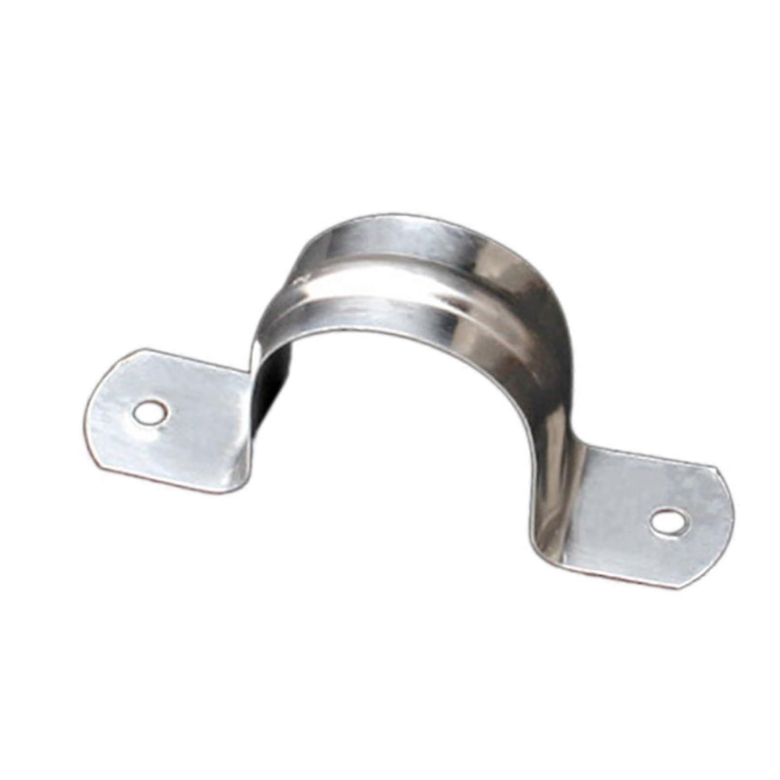 100/50Pcs 32mm Stainless Steel Two Hole Pipe Strap Clamps RustResistant Mounting Brackets