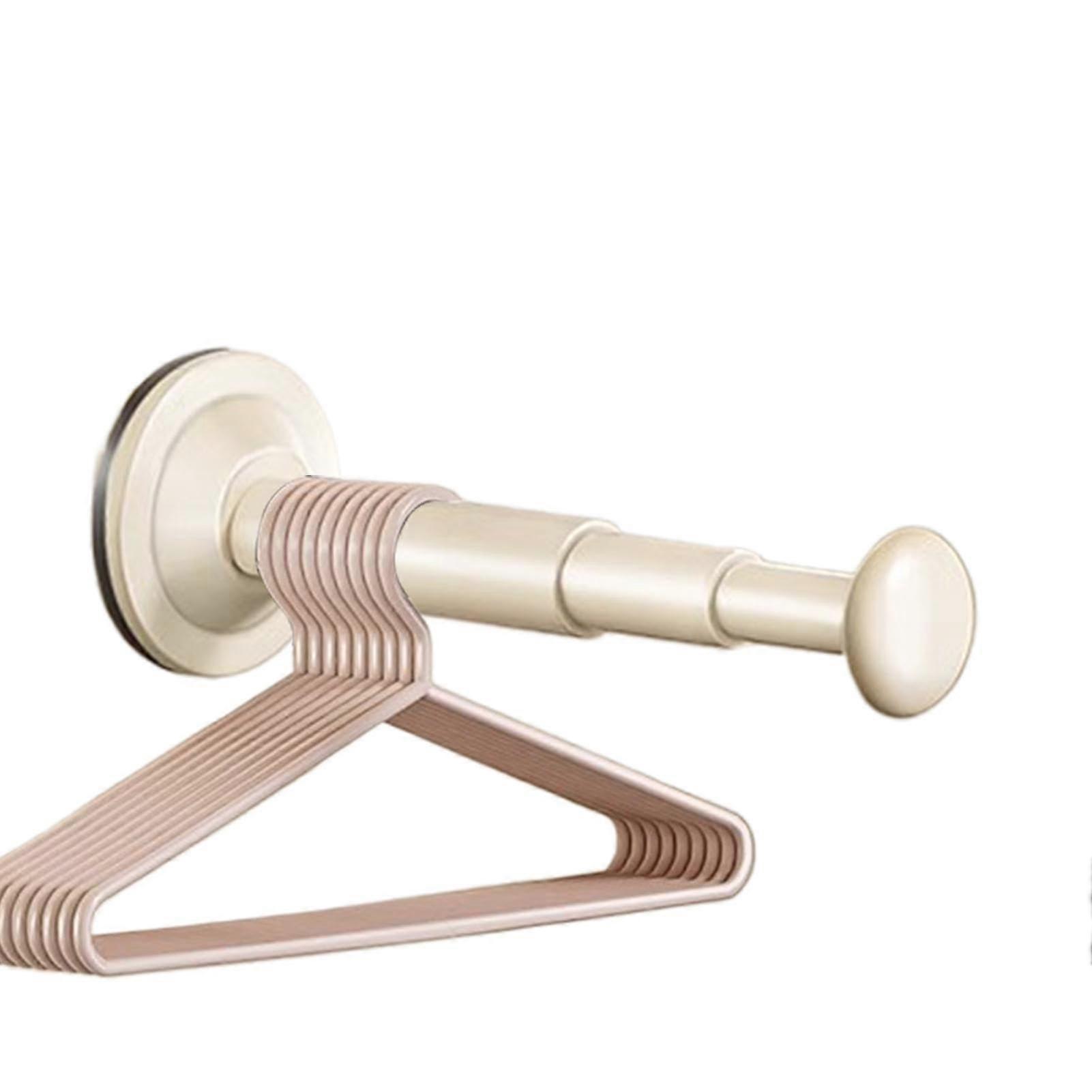 Retractable Clothes Drying Rack Wall Mounted Telescopic Hanger Space Saving Laundry Creamy