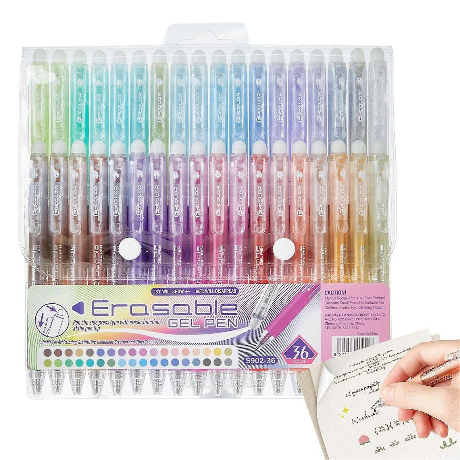Erasable Gel Pens Set with 36 Vibrant Colors, Smooth Ink Flow for Creative Note Taking and Drawing