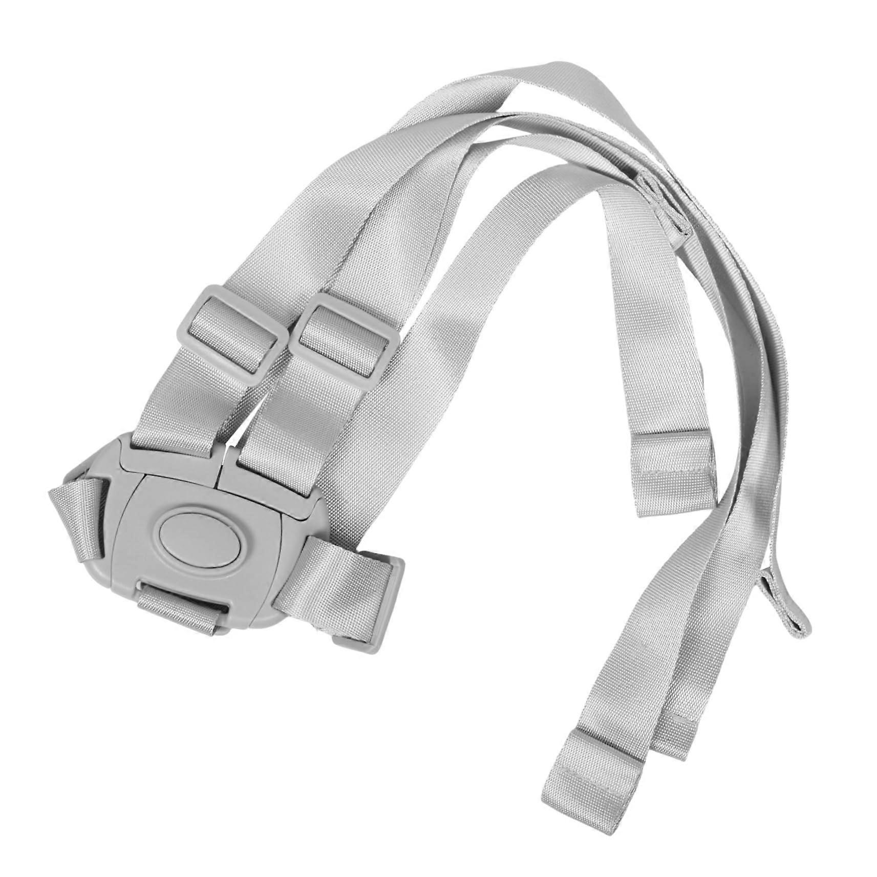 Light Grey  Chair Safety Harness with Secure Buckle and Adjustable Padded Stroller Straps