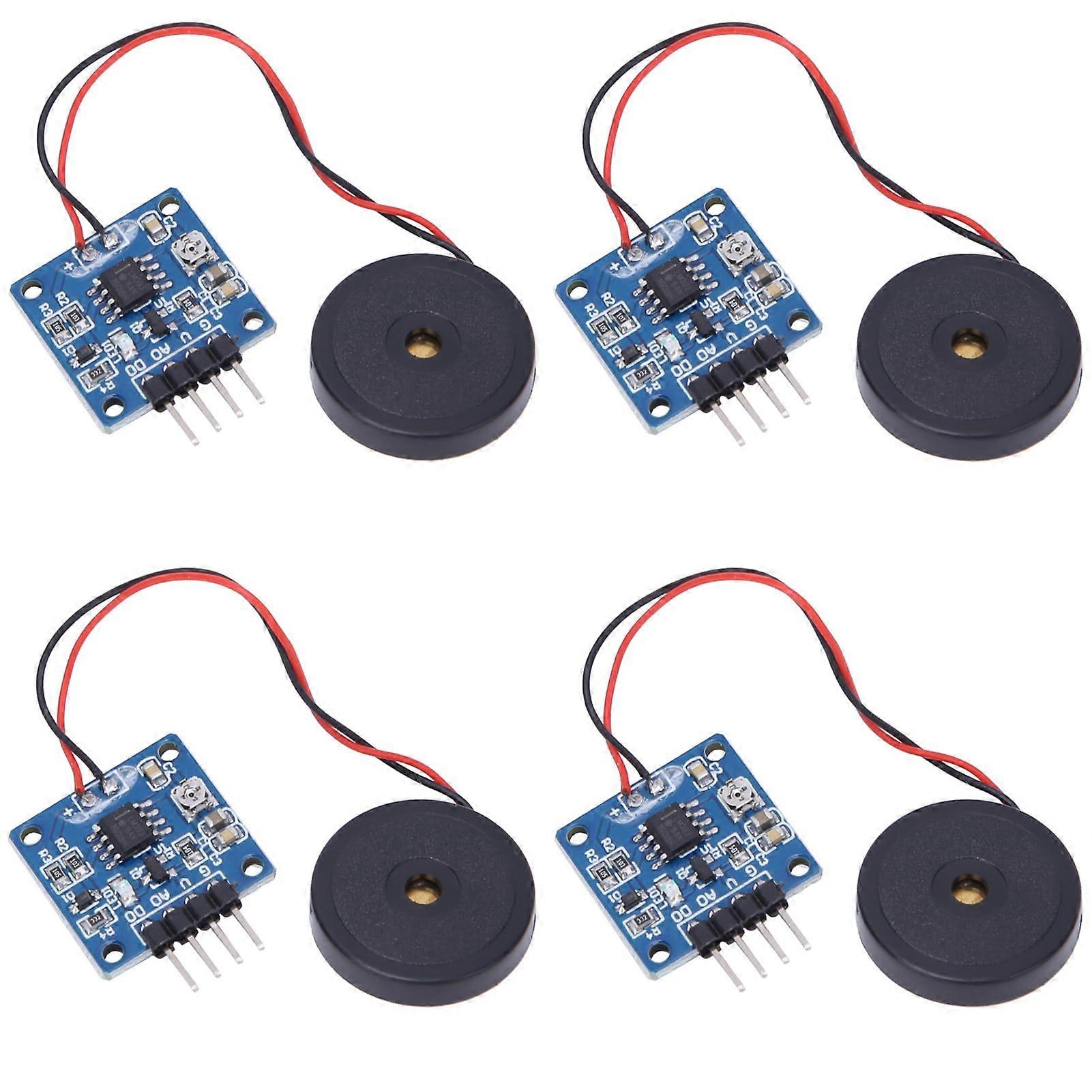 Piezo Vibration Sensor Module with LED Indicator, Adjustable Sensitivity, TTL Output, 4 Pcs for Arduino