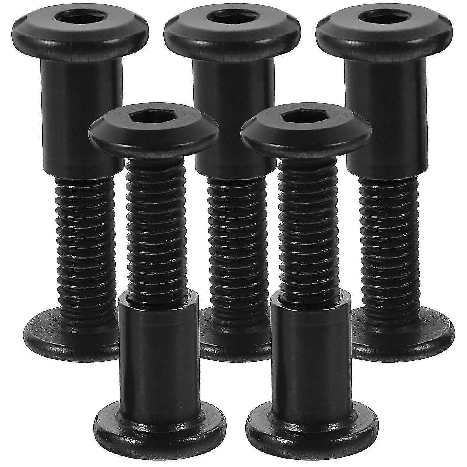 5 Sets Binding Screw M6x25 Bolt Cap Nut Countersunk Belt Barrel Nut Connector