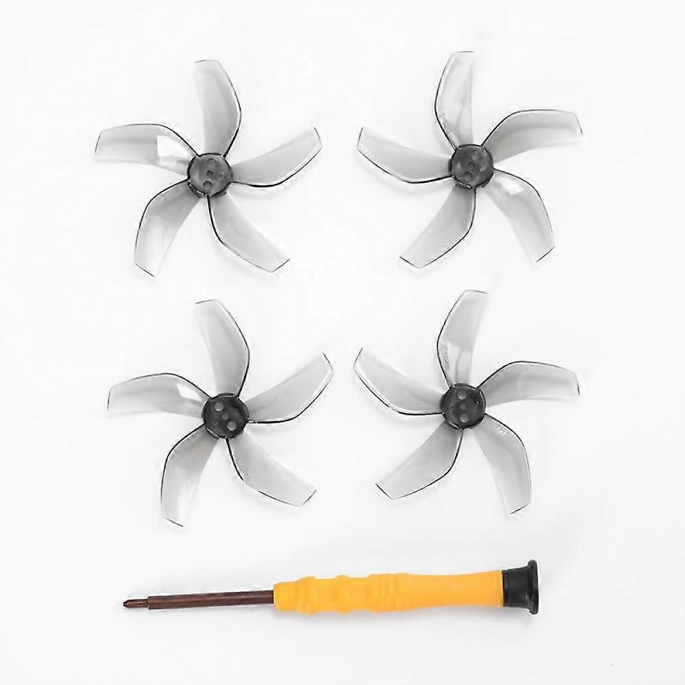 Replacement Propellers Low Noise 5Blade Quick Release Polycarbonate Drone Props Gray 2 Pairs for DJI