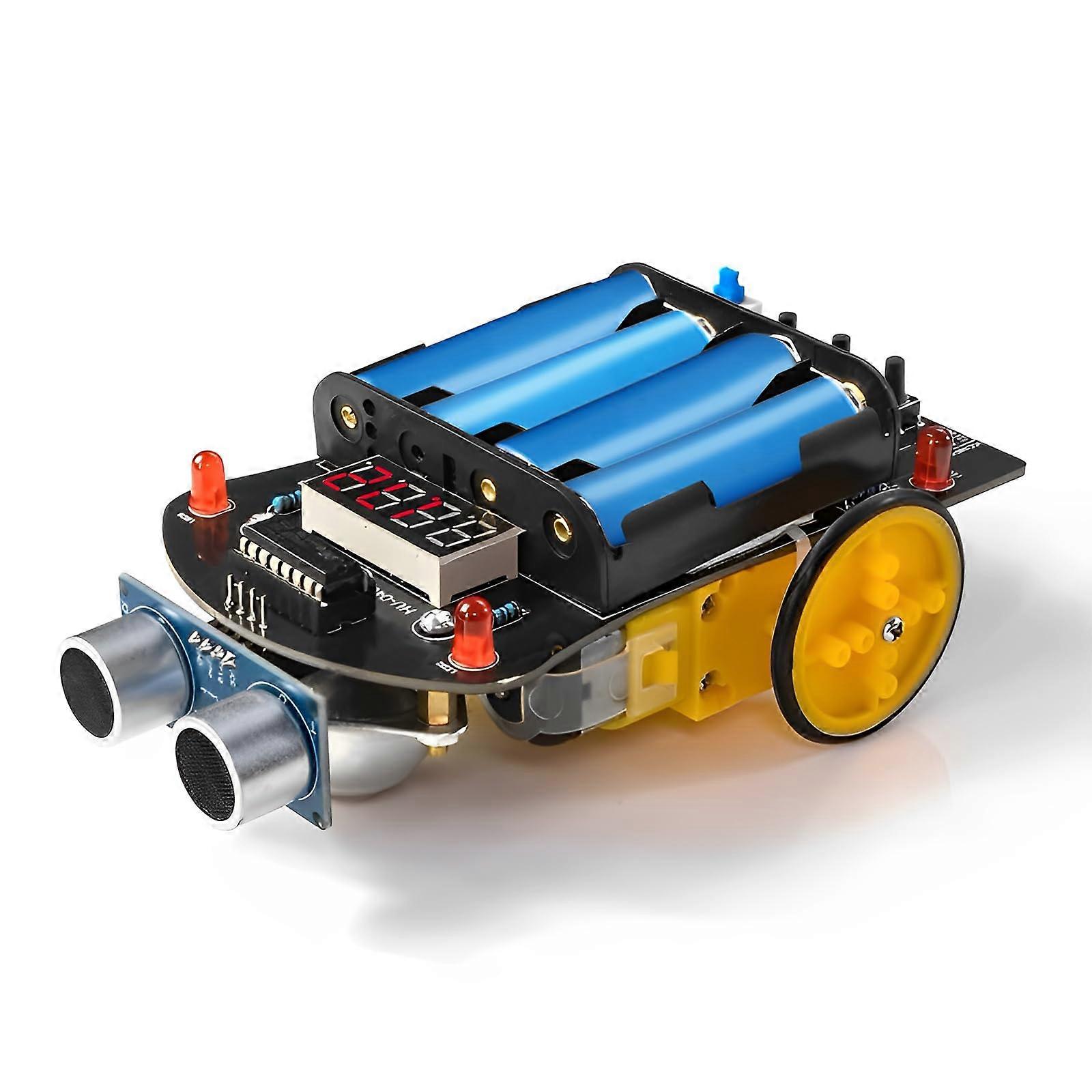 DIY Smart Car Kit with Ultrasonic Sensor, STEM Educational Soldering Robot Car for Beginners