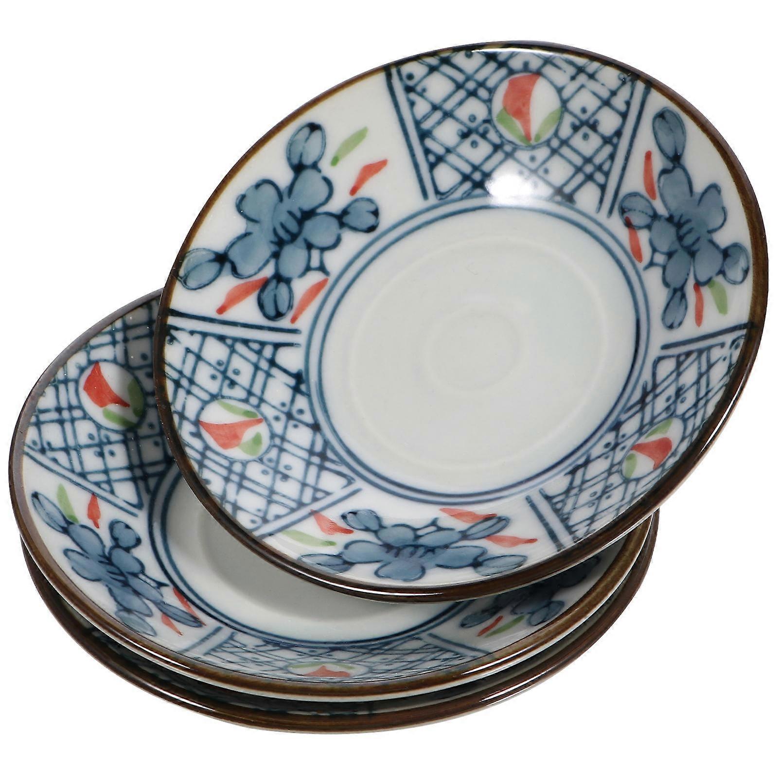 Ceramic Dining Set Kitchen Snack Plates for Serving 3Pcs Multi Color