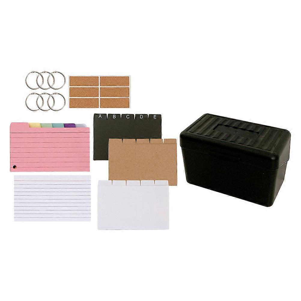Plastic Index Card Box with Lined Notepads for Teachers 5Pcs