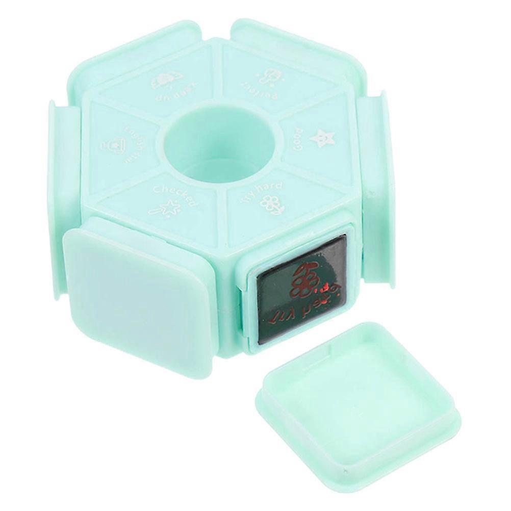 Green Teachers Multi-Sides Stamper for Homework Comments 5Pcs PP