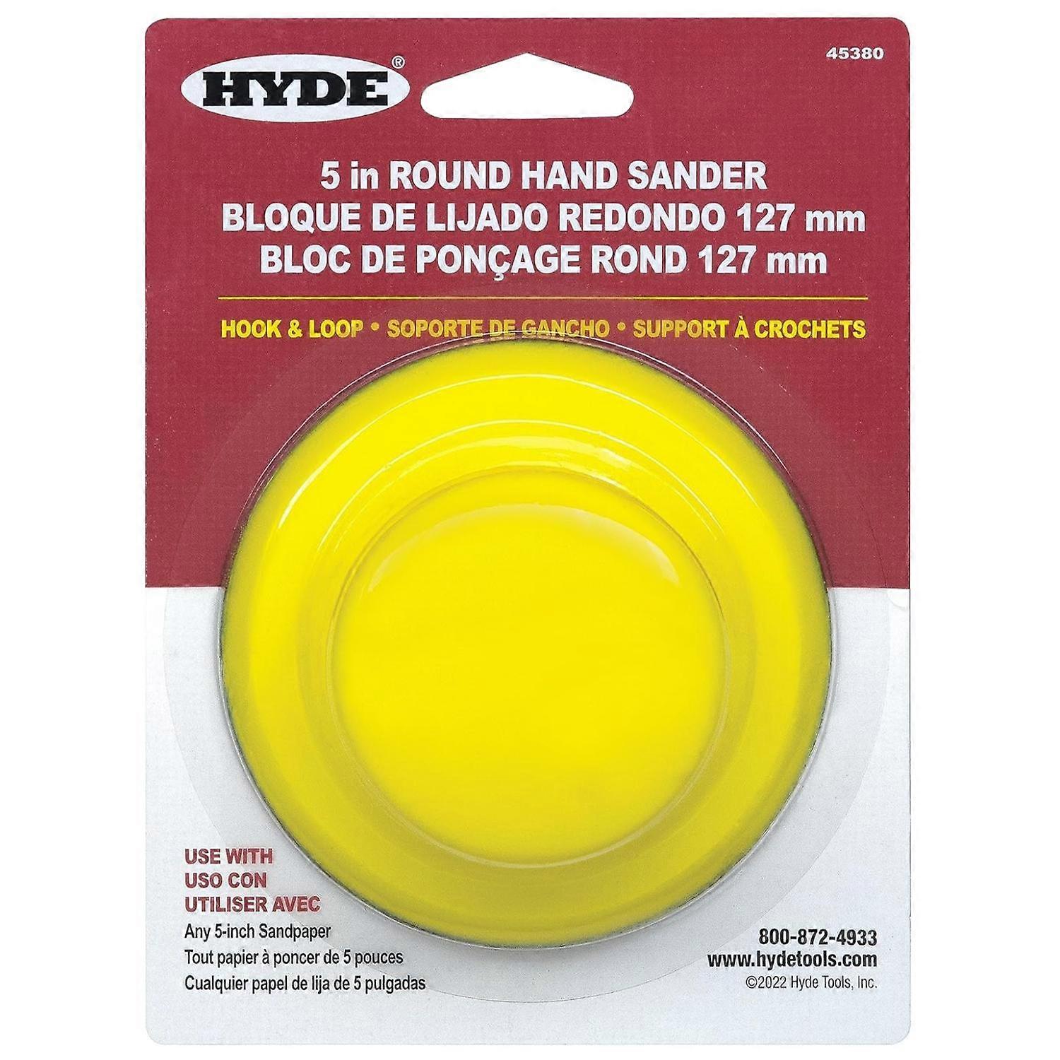 Hyde 45380 5" 125mm Round Hand Sander Hook & Loop