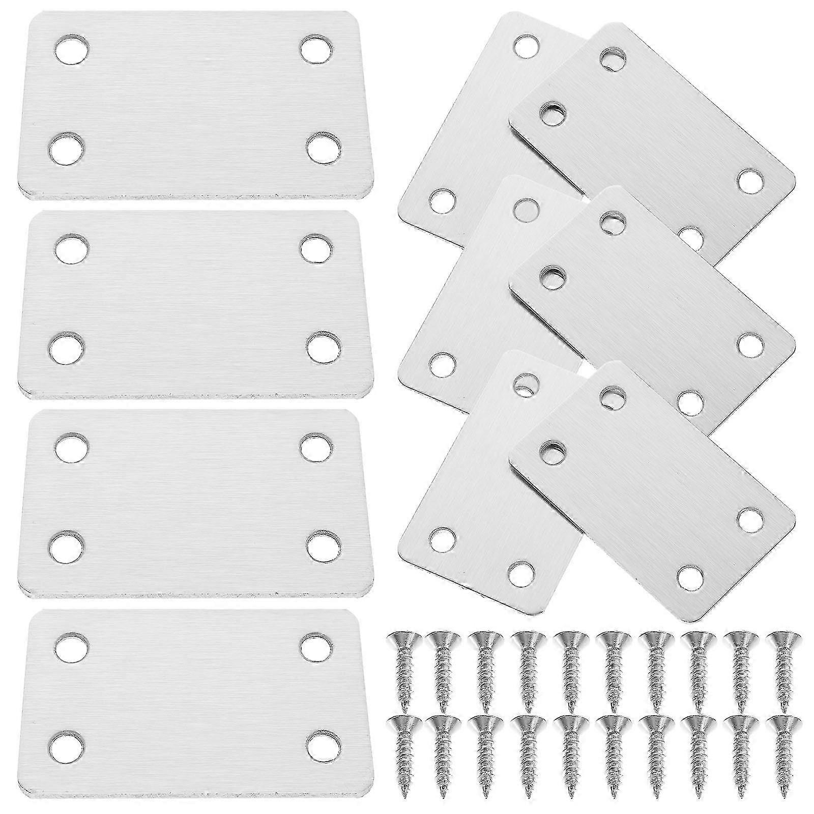 10pcs Sturdy Flat Bracket Replacement Mounting Plate with Screws