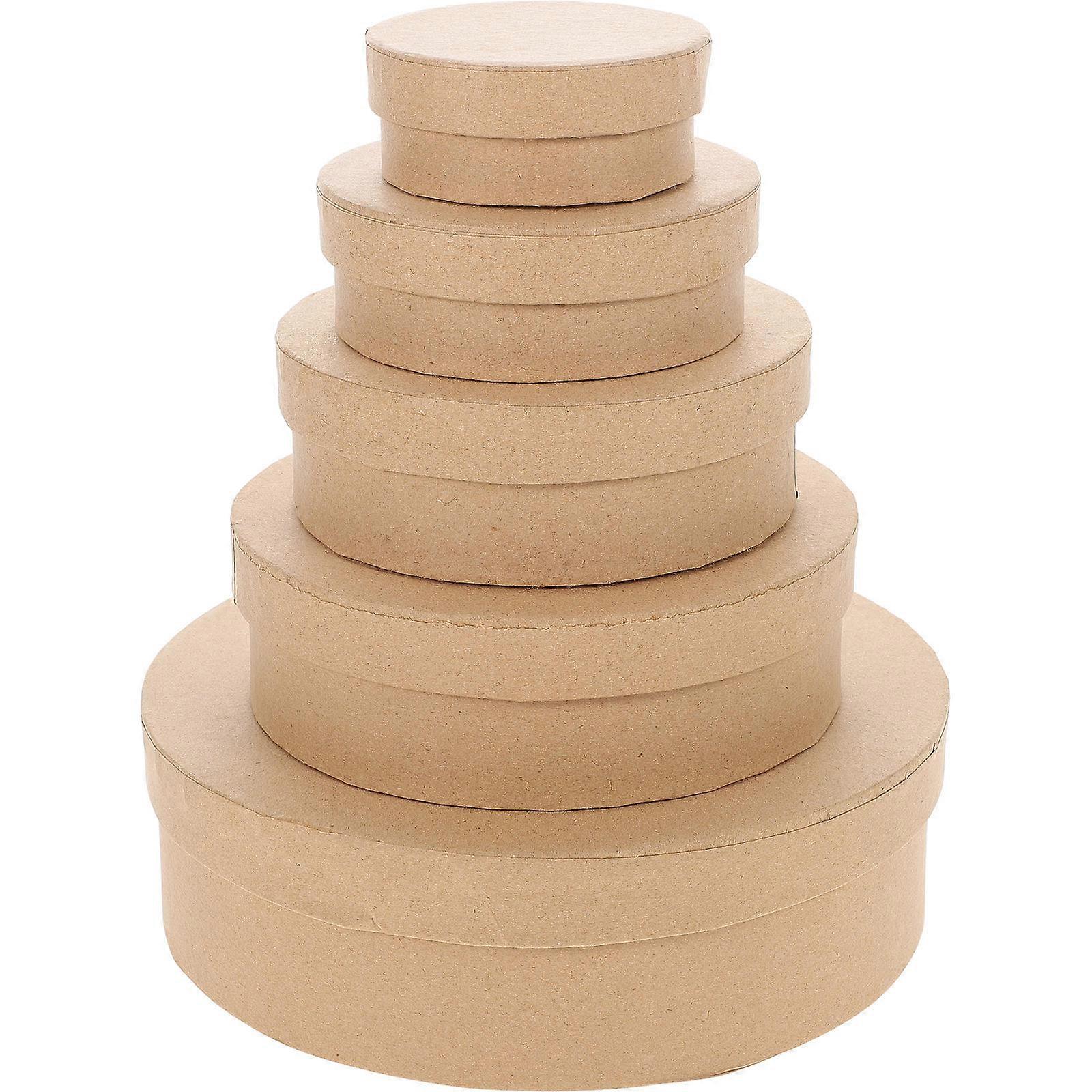 5Pcs Round Souvenir Packaging Boxes Wedding Candies Boxes Cookie Packaging Container