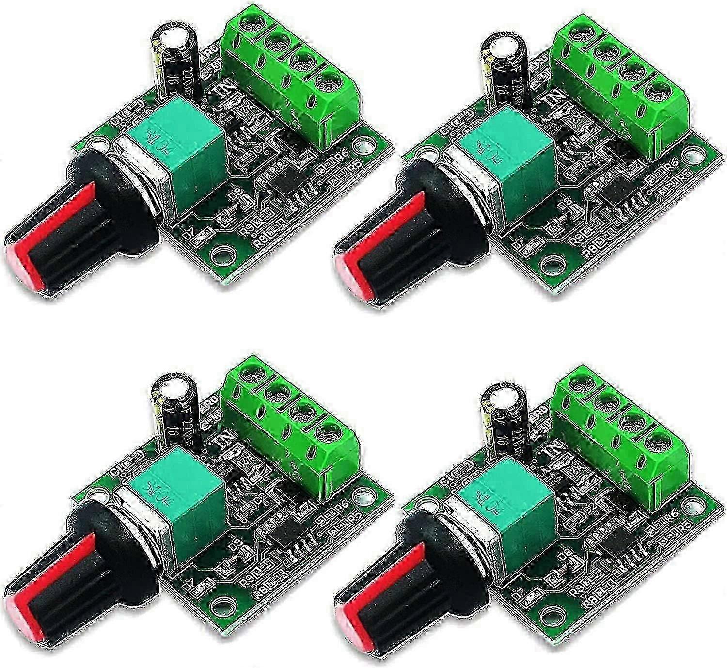 4 Pack PWM DC Motor Speed Controllers, 1.8V-15V Adjustable Voltage Regulators