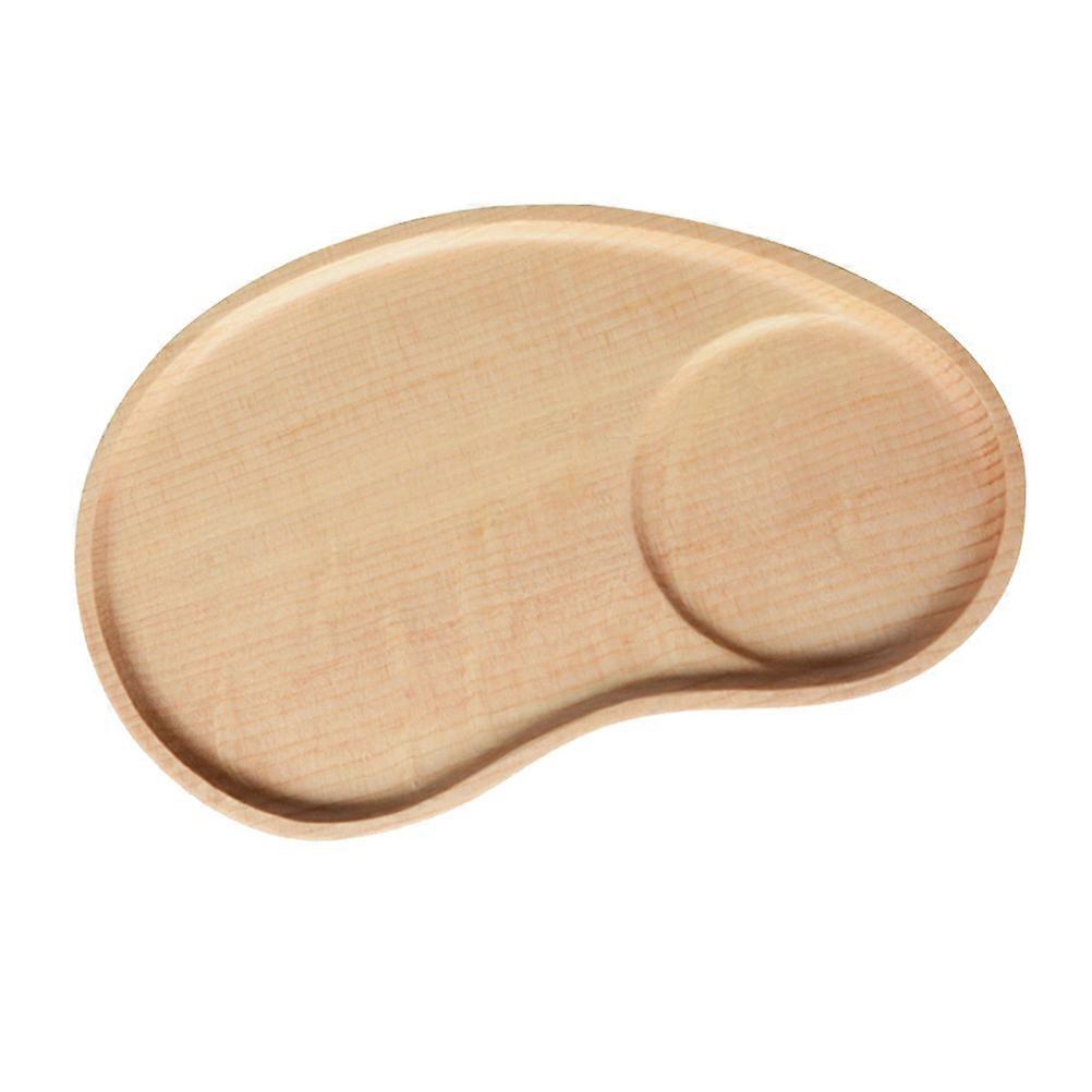 Khaki Solid Wooden Cake Dish Serving Plate for Breakfast