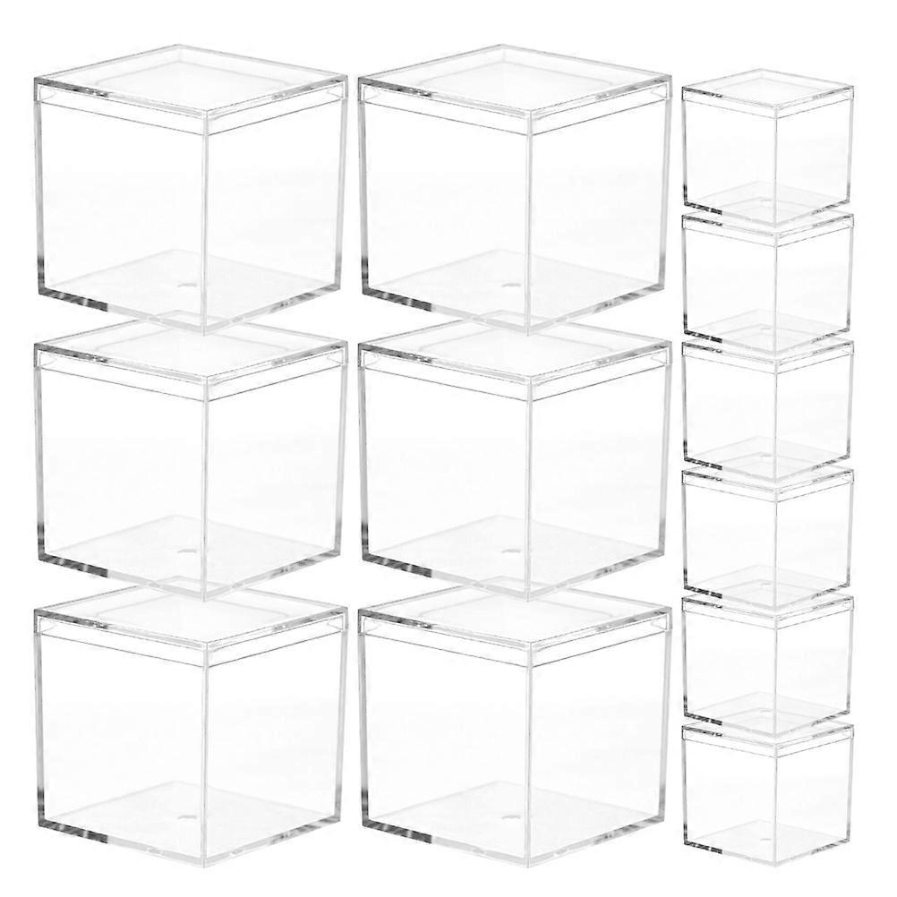 Mini Packaging Square Candy Box for Storage 12Pcs Clear Plastic Transparent Gift Boxes