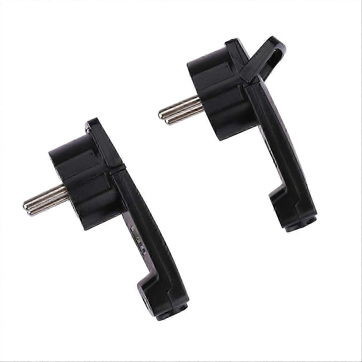 2pcs Black Schuko Angled Plug Flat, Schuko Flat Plug 250 V (16 A), Schuko Plug, Schuko Plug Flat, Eu