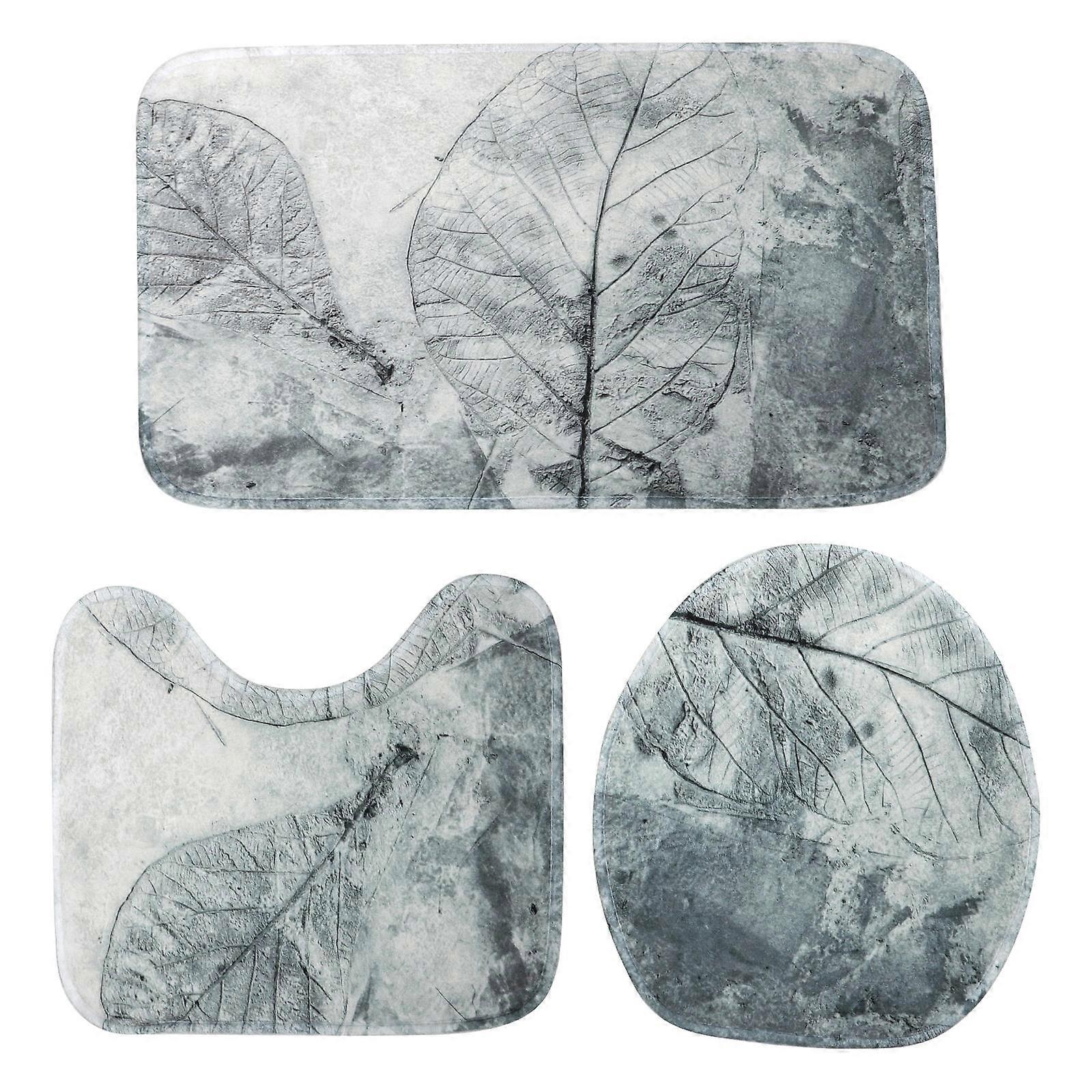Bathroom Rug Set Polyester Home Bathroom Decoration Rectangular Skin-Friendly 3Pcs