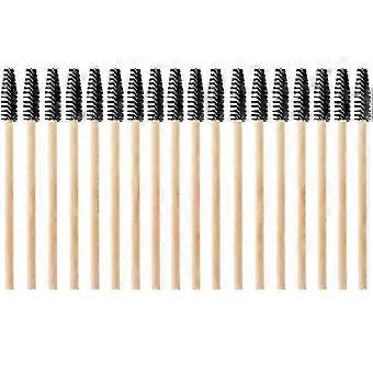 SZW-20 stuks zwarte make-upborstels, wimperborstels, herbruikbare wegwerpborstels, wimperborstels met ricinusolie