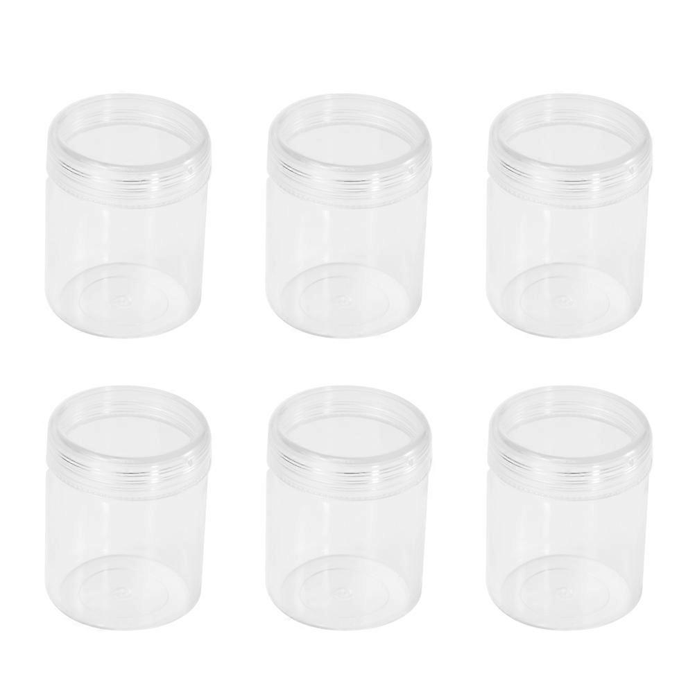 Sample Bottle Round Plastic Cream Containers for Storage 6Pcs Transparent