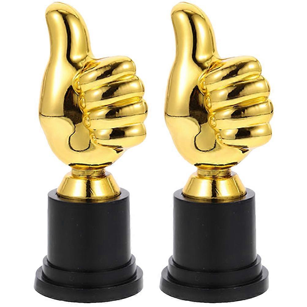 2pcs Thumb Trophy Competition Trophy Decorative Trophy Decor Kindergarten Trophy Model