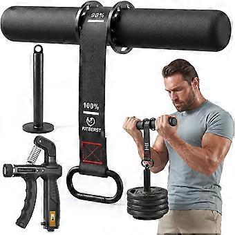 Wrist Roller Forearm Strengthener & Forearm Exerciser Set with Adjustable Resistance Grip Strength Trainer & Loading Pin, Fits 1" & 2" Weight Plates f